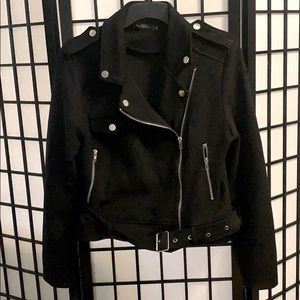 Faux Suede Moto Jacket